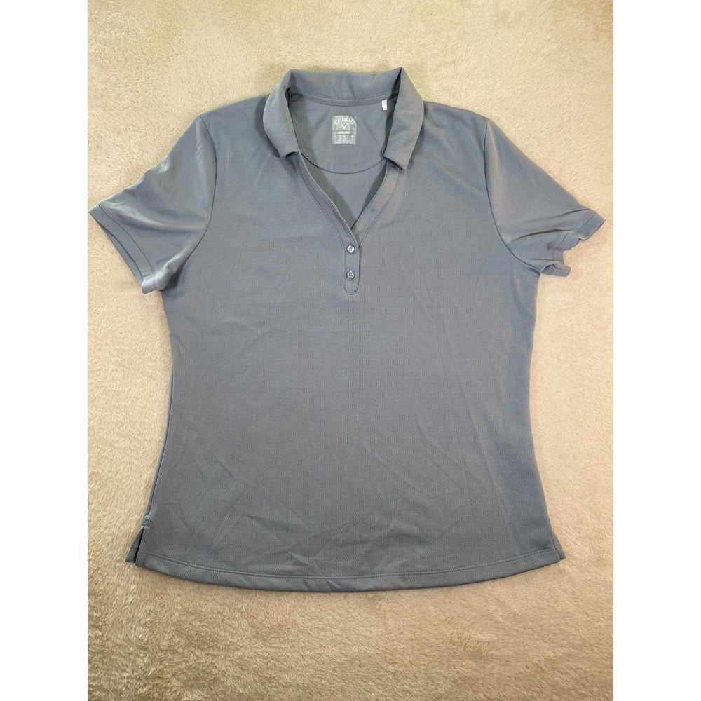 Callaway Opti-Dry Golf Polo Shirt Women's Large Gray Short Sleeve